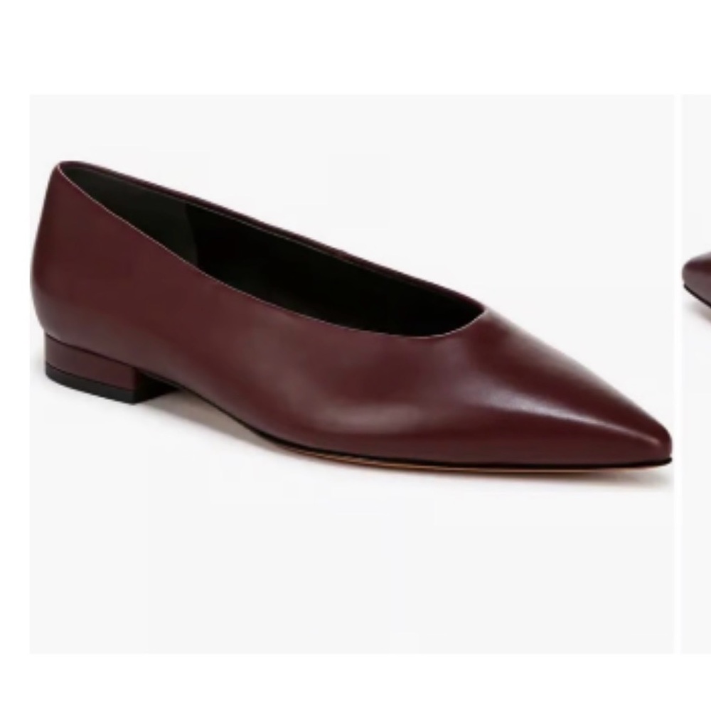 VINCE ISABEL Leather Flats NWOT -Size 8 Deep Cherry color EUR size- 38.5 - Picture 4 of 15